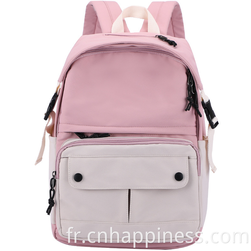 Nouveau élément de sac à dos pour ordinateur portable d'étudiant pliable rose décontracté Sac à dos pour adolescents pour les adolescents